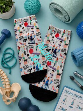 Adult Dress Ankle Socks. Physical Therapist. PT. Medical